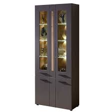 4.4 stars, based on 2985 reviews. 80x201x37 Wohnzimmer Vitrine In Dunkelgrau Wildeiche Mit Led Licht Svanjon