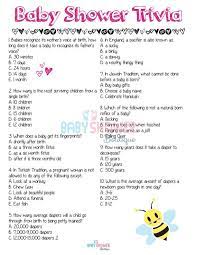 Baby Shower Trivia Baby Shower Game Pink Fun Detailed And Cute Baby Shower Quiz Baby Shower Fun Baby Shower
