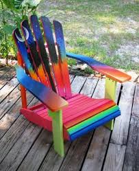 Tropical Sunset Painted On Outdoor Chair Whimsical Painted Furniture Art Chair Outdoor Chairs