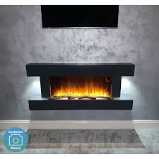 Use this fireplace to warm up a room or just turn on the flames without the heat and enjoy the beauty even in the summer. Amberglo Grey Wall Mounted Electric Fireplace Suite With Log Pebble Fuel Bed Furniture123