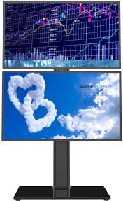Featuring a vertical design, you can easily slip this dock under your monitor and save valuable desk space. Dual Monitor Stand Vertical Stack Screen Free Standing Monitor Riser Fits Two 13 To 30 Inch Screen With Swivel Tilt Height Adjustable Holds One 1 Screen Up To 44lbs Ht05b 002 Best