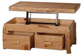 Spend this time at home to refresh your home decor style! Pine Log Coffee Table W Elevated Serving Top Lodge Style Log Furniture The Log Furniture Store