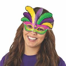 Mardi Gras Paper Masks- 12 Pc.