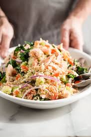 Salmon Quinoa And Kale Salad Recipe Salmon Quinoa Healthy Meals For Two Kale Salad