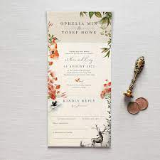 Once Upon A Time All In One Wedding Invitations No Envelope Needed Rustic Autumnal Woodland Fox Deer Fall Wedding Invites Wedding Invitations Fall Wedding Invitations Wedding Invitation Samples