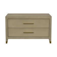 Inside the shelving unit is medium dark colored palm wood. 88 Off Restoration Hardware Restoration Hardware Graydon Bone Shagreen Two Drawer End Table Tables