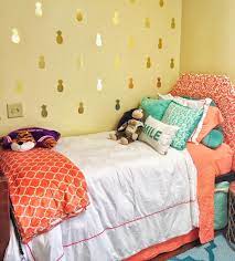 Loving Our Gold Pineapple Decals In This Dorm Room Dorm Room Decor Dorm Room Room