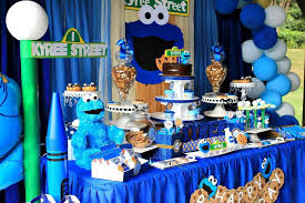 Cookie Monster Sesame Street Birthday Party Ideas Photo 27 Of 28 Cookie Monster Birthday Party Cookie Monster Party Sesame Street Birthday Party