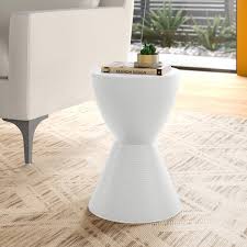 2021 trends c end cube side table detachable coffee tables with storage basket mobile snack computer sofa table for living room. Modern Contemporary White Cube Side Table Allmodern