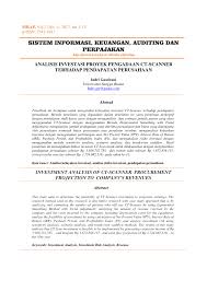 Pdf Analisis Investasi Proyek Pengadaan Ct Scanner Terhadap Pendapatan Perusahaan