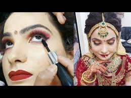 traditional real bridal makeup step by step for beginners/Pooja Chaudhary  Khushi makeovers Moradabad
