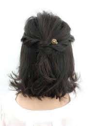 結婚式の髪型 ボブはセルフでハーフアップアレンジに挑戦 hair ヘアアレンジ 簡単 ヘアアレンジ 髪型 ボブ