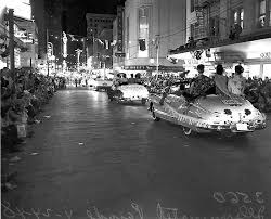 April 1947 Fiesta Flambeau Parade Going Down Houston St San Antonio Tx San Antonio Texas San Antonio