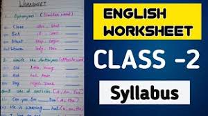 Dec 07, 2020 · cbse worksheets for class 7 maths: Class 2 English Syllabus With Worksheet Youtube