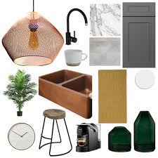 I do have my collection of cutting boards. Go Contemporary With Our Copper And Grey Kitchen Mood Board Tlw Global
