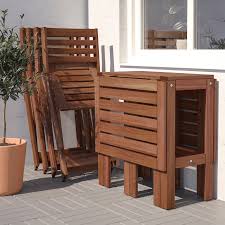 Applaro Table And 4 Folding Chairs Outdoor Brown Stained Order Here Ikea In 2020 Outdoor Folding Chairs Folding Chair Outdoor Folding Table