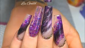 1 soaking acrylic nails in acetone. Dark Purple Acrylic Nails With Glitter Nail And Manicure Trends