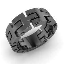 7 Mm Men S Chain Link Wedding Ring Band In Solid 10k Black Gold Free Engraving Ebay Wedding Ring Bands Chains For Men Anniversary Bands