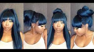 Use your hands and separate the curls. 5 Ways To Style A Synthetic Wig With Bangs In Under 1 Minute Youtube Wigs With Bangs Wigs Synthetic Wigs