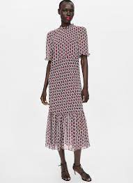 Zara Heart Print Midi Dress | Fashion, Fashion clothes women, Printed midi  dress