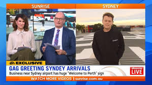 Perth news march 23, 2021. Cheeky Welcome To Perth Sign On Sydney Rooftop Gives Plane Passengers A Fright Sunrise