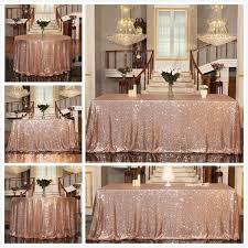 Sequin Tablecloth Sparkle Rose Gold Sequin Table Cover Linens Overlay Runners For Wedding Birthday Party Baby Sequin Table Table Decorations Sequin Tablecloth