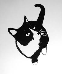 Black And White Cat Tattoo Designs Items Similar To Cat Silhouette Art Black And White Cat Art Tuxedo Cat Art Cat Wall Art Feline Wall Art Kitty Tuxedo Cat Art Black Cat Tattoos Cat Tattoo