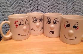 Dowan coffee mug set, 16 oz coffee mug set of 6, coffee mugs with large handles for men, women, ceramic mug for coffee tea cocoa, easy to clean & hold, for morning coffee, birthday, party, matte black. Lot Set 4 Face Mood Emotion Coffee Cup Mug 3d Nose White Collectable Cups Coffee Cups Mugs