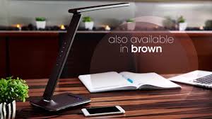 Ottlite executive led desk lamp with usb charging port textured leather look with chrome accents 5 brightness settings 3 colour temperature modes 5 v, 2.1 a usb charging port for devices adjustable shade with articulating joints Ottlite Wellness Series Renew Led Desk Lamp Office Lamp Healthy Lighting