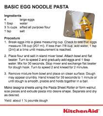 Basic Egg Noodle Pasta Recipe Kitchenaid Pasta Dough No Noodle Lasagna Kitchen Aid Recipes