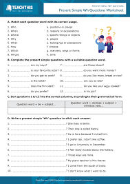 Present Simple Wh Questions Educacion Ingles Taller De Ingles Vocabulario En Ingles