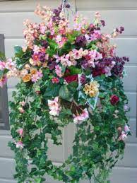 Basket Large With Artificial Fuchsias Seven Heaven Daisies Artificial Flower Arrangements Hanging Baskets Flower Arrangements