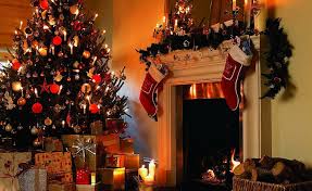 Hd Wallpaper Christmas Tree Gifts Candles Fireplace Firewood Stockings Christmas Holiday Wallpaper Flare