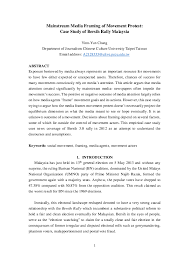 Workers' movements have a long, tumultuous history in malaysian politics it has been. Pdf Mainstream Media Framing Of Movement Protest Case Study Of Bersih Rally Malaysia Yinn Yun Chang Academia Edu