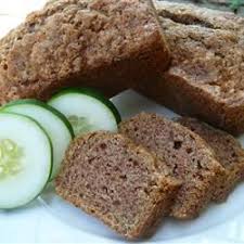 2) i cut the salt in half (1/2 t) 3) instead of 3 eggs, i used 2 egg whites and 2 mashed bananas 4) i used half the oil (1/2 c) and added 1/2 c of plain applesauce 5) i decreased the sugar to 1 c. Cucumber Nut Bread Recipe Nut Bread Cucumber Bread Recipe Bread Recipes Homemade