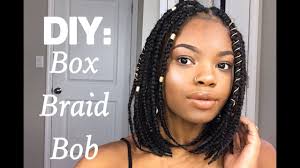 Black Box Braids Hairstyles Diy Box Braid Bob Zakiya Lindsay Youtube Box Braids Bob Short Box Braids Hairstyles Box Braids