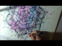 It includes a black inked mandala that is quite big in appearance, and in the background, the tattoo artist has used the watercolor tattoo technique by using splashes of purple, blue, and pink. Mandala 2 Watercolor And Pen Tattoo Style Speed Drawing Youtube