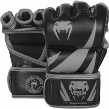 Venum Mma Gloves Challenger Black Grey Skyntex