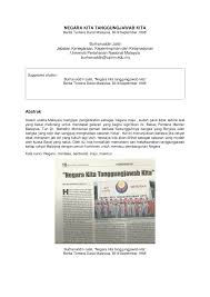 Bertanyakan soalan dan melaporkan kebimbangan. Pdf Negara Kita Tanggungjawab Kita