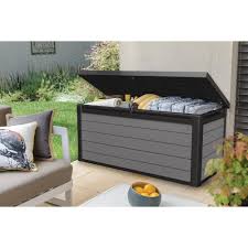 Keter Premier 150 Gal Resin Deck Box 240303 The Home Depot Outdoor Deck Box Plastic Outdoor Storage Patio Storage