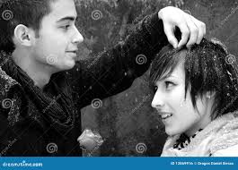 Young man and girl stock photo. Image of outdoor, laughing