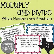Multiply Divide Whole Numbers And Fractions Word Problem Task Cards In 2020 Word Problems Task Cards Fraction Word Problems Word Problems