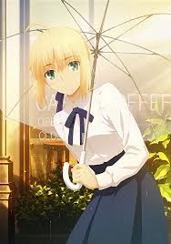 Saber In The Rain Saber Personajes De Anime Arte De Anime Wallpaper De Anime