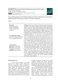 Memanjatkan doa sebelum dan sesudah pelajaran. Pdf Upaya Meningkatkan Hasil Belajar Menggiring Bola Pada Permainan Sepakbola Melalui Model Pembelajaran Inkuiri Siswa Kota Makassar