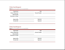 Petty Cash Request Slip For Excel Word Excel Templates