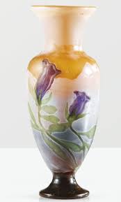 Emile Galle Vase Gentiana Vers 1900 Gentiana A Marqueterie Sur Verre And Wheel Carved Glass Vase By Emile Galle Circa 1900 Vase Crafts Glass Art Paper Vase