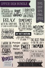 D e s c r i p t i o n. Office Sign Bundle Svg Dxf Eps Png Jpeg 117529 Svgs Design Bundles Cricut Projects Vinyl Office Signs Graduation Signs