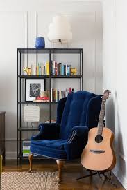 Blue Suede Chair O 3