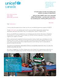 How to write a cover letter for unicef? Fundraising Letters Camh Unicef Bryn Symonds