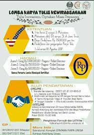 Kewirausahaan (entrepreneurship) adalah proses mengidentifikasi, mengembangkan, dan membawa visi ke dalam kehidupan. Lomba Karya Tulis Kewirausahaan Lktk 2017 Di Unesa Info Lomba 2021 Terbaru